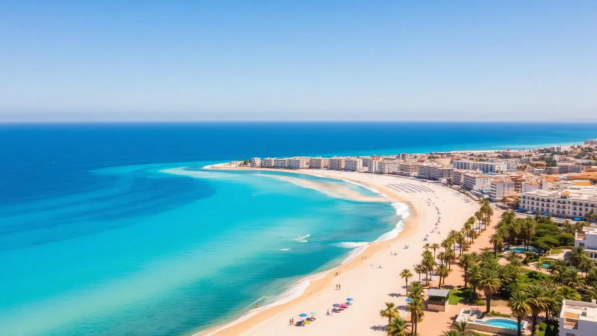 Costa Blanca — turquoise sea, sandy beach, palms